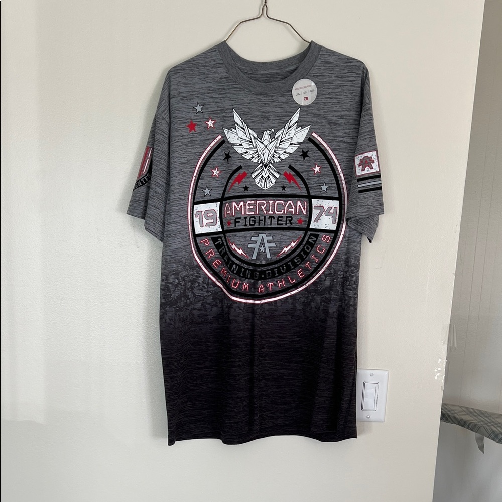 American Fighter Charcoal and Black Graphic Tee
